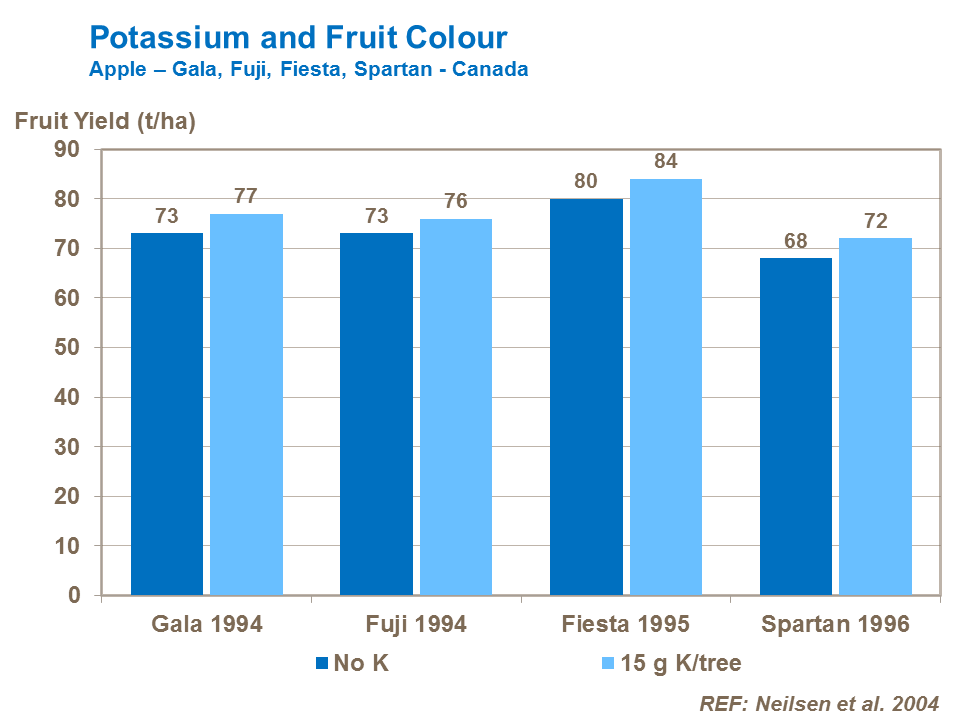 Potassium and fruit colour apple Canada
